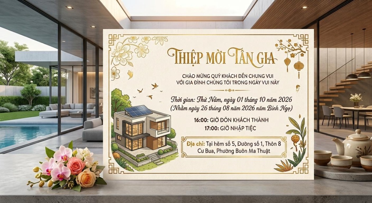 Thiệp Mời Tân Gia